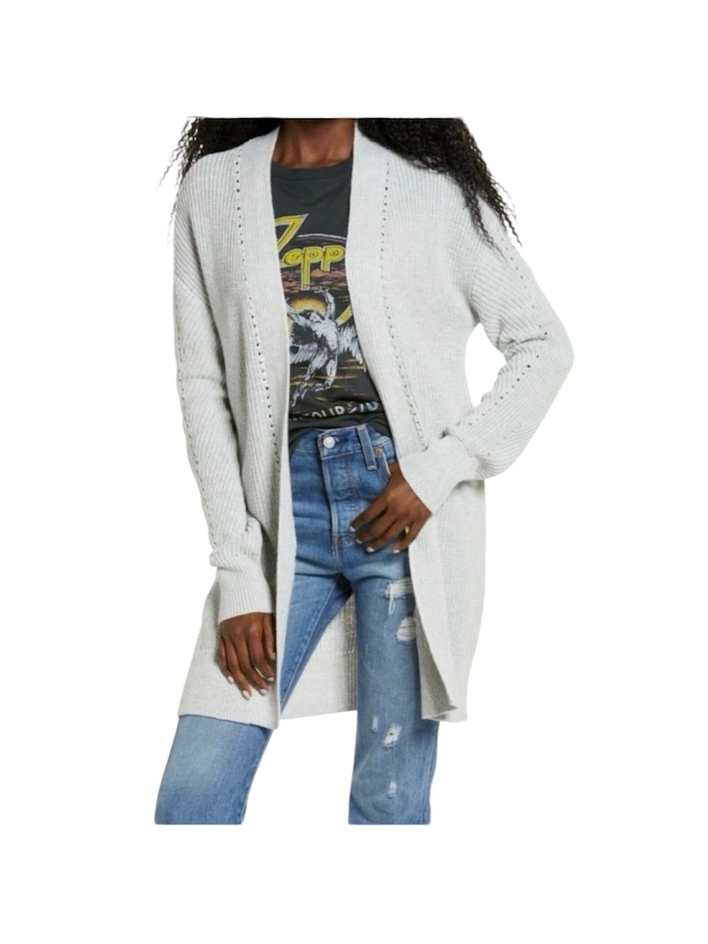Nordstrom BP chunky knit gray cardigan sweater - 1X